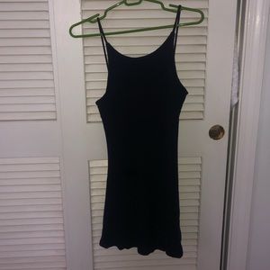 Navy blue ribbed top shop low back dress